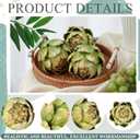 Timgle 6 Pcs Green Artificial Artichokes Fake Vegetables and Fruits for Summer Kitchen Wedding Bowl and Vase Decorations (Large)