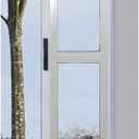 IDEAL PET PRODUCTS Since 1979 Ideal Pet Modular Aluminum Pet Patio Door with Single Pane Glass and Clear Flexible Flap. Fits up to 1 Aluminum Patio Track Width ONLY, Extra Large, White, Extra Large, 10.5" x 15" Flap Size