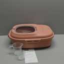 Cereal Rice Food Storage Containers, Collapsible 20 to 50 Lbs Dispenser Bin with Rolling Wheel Airtight Locking Lid, Dog Pet Cat Flour Sugar Plastic Leakproof Sealable Large Kitchen Pantry Holder (Pink)