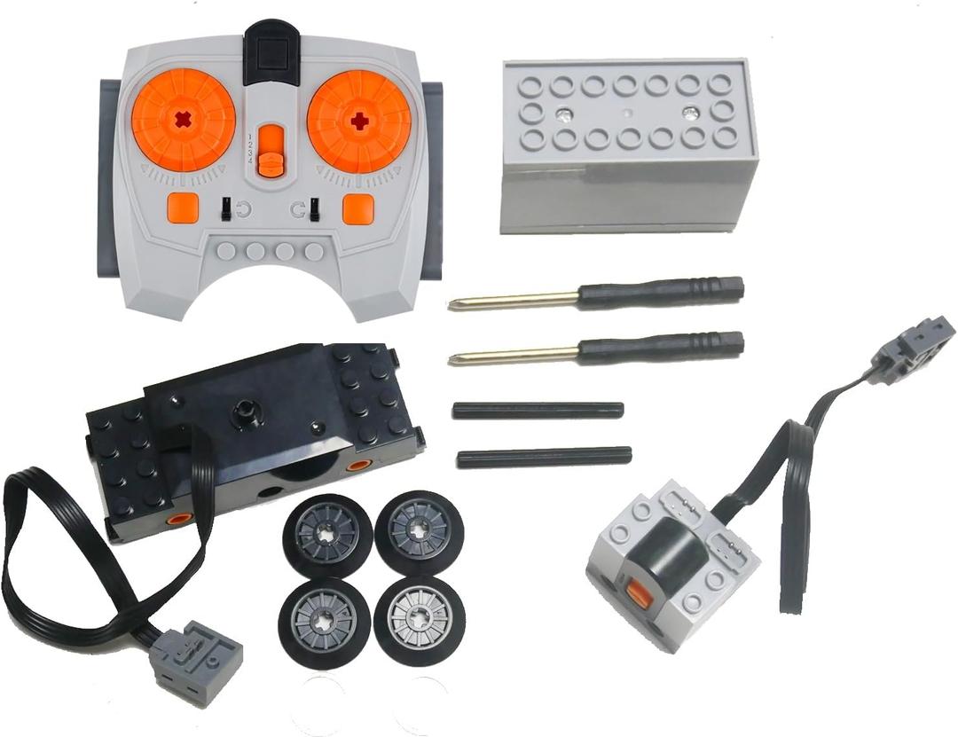 4 Pcs Train Motor kit, Power Function Train Motor Set, Science and Technology Power Function Kit, Remote Battery Box Receiver Set