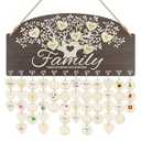 CHDITB Personalized Family Tree Birthday Reminder Board(16"x8"), Wooden Family Birthday Tracker Wall Hanging with 100 Tags, DIY Birthday Gifts for Mother Grandma Friends Family