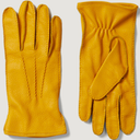 Yellow Leather Gloves, Size Large