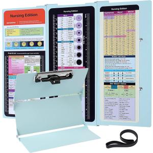 Nursing Clipboard Foldable Pocket Size-Nursing Edition Cheat Sheets Aluminum 3 Layers Foldable Clipboard Nursing Nurse Clipboard Foldable fits in Nurses Doctors(Mint)