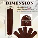 Lineshading 5 Pack 20" Replacement Fan Blades for 52" Ceiling Fan Waterproof Weatherproof Blades Replacement for Broken Substitution Replacing Indoor Summer(Wood Color)