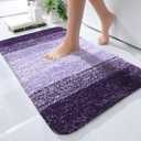OLANLY Bathroom Rugs Mat 24x16, Extra Soft Absorbent Microfiber Bath Rugs, Rubber Backing, Quick Dry, Machine Washable Bath Mats for Bathroom Floor, Tub and Shower, Home Decor Accessories, Violet