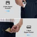 Rdruko Men's Lightweight Hiking Pants Athletic Quick Dry Water Resistant Casual Pants with Zipper Pockets for Outdoor (Blue, S)