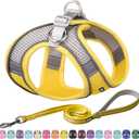 AIITLE Escape Proof Dog Harness - Step in Adjustable Puppy Vest No Choke Over with Breathable Mesh and Quick-Release Buckle for Summer- Outdoor Walking, Camping, Training for Medium Dogs Yellow XL (XL(Chest: 19.5 - 23"))