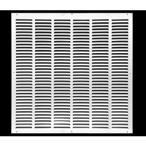 HVAC Premium 26'' x 32'' [Duct Opening] Flat Stamped Steel Return Air Grille - Sidewall and Ceiling - HVAC Vent Duct Cover - White [Outer Dimensions: 27.75''w X 33.75''h]