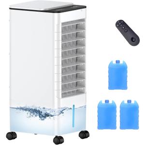 Windowless Portable Air Conditioners with Remote, Ventless Ac Unit Ductless Air Cooler,Hoseless Quiet Evaporative Oscillating Swamp Cooler,12H Timer & 3 Ice Box for Room Indoor Outdoor Office Bedroom, 12 inches x 12 inches x 22 inches