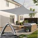 ShadeMart Heavy Duty 20' x 20' Grey Square Sun Shade Sail, Commercial Grade UPF50 Canopy, Reinforced Corners & Edges, 260 GSM Fabric Heavy Duty 