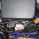 Medline Rollator Walker with Seat, Steel Rolling Walker with 6-inch Wheels Supports up to 350 lbs, Medical Walker, Blue