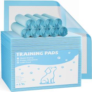 Sweetcrispy 100 Count Dog Puppy Training Pee Pads - Absorbency Disposable Underpads, Leakprood and Quick Drying, Regular Size 22''x 22'' for Potty Training, Incontinence Pads