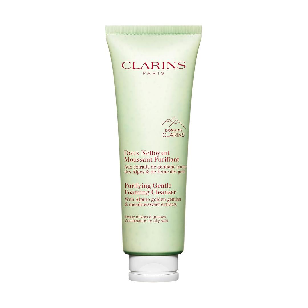 Clarins NEW Purifying Gentle Foaming Face Cleanser | Cleanses, Purifies, Softens and Mattifies| Combination To Oily Skin Types (4.4 Fl Oz (Pack of 1))