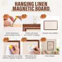 Magnetic Linen Bulletin Board Wood for Wall, 30 x 20'', Walnut, 31.7" x 21.3"
