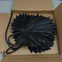 DILATATA 3PCS Large Black PU Foam Artificial Palm Leaves  Faux Tropical Palm Fronds for DIY Wedding Bouquets, Centerpieces, Bridal Shower, Party & Home Decor Arrangements