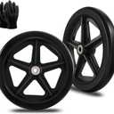 2Pcs 8 Inch Replacement Wheelchair Wheels for Walkers - Environmentally Friendly Rubber Material, Wear-Resistant PU Tires, Anti-Slip, and Durable ABS Wheel Hub (8IN Narrow 2Pcs)