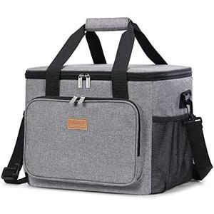 Lifewit Large Lunch Bag Insulated Lunch Box Soft Cooler Cooling Tote for Adult Men Women, Gray 40-Can (24L)