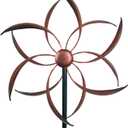 Wind Spinner Outdoor Metal Wind Sculptures 360 Degrees Wind Spinners for Yard and Garden (Brown 63x13)