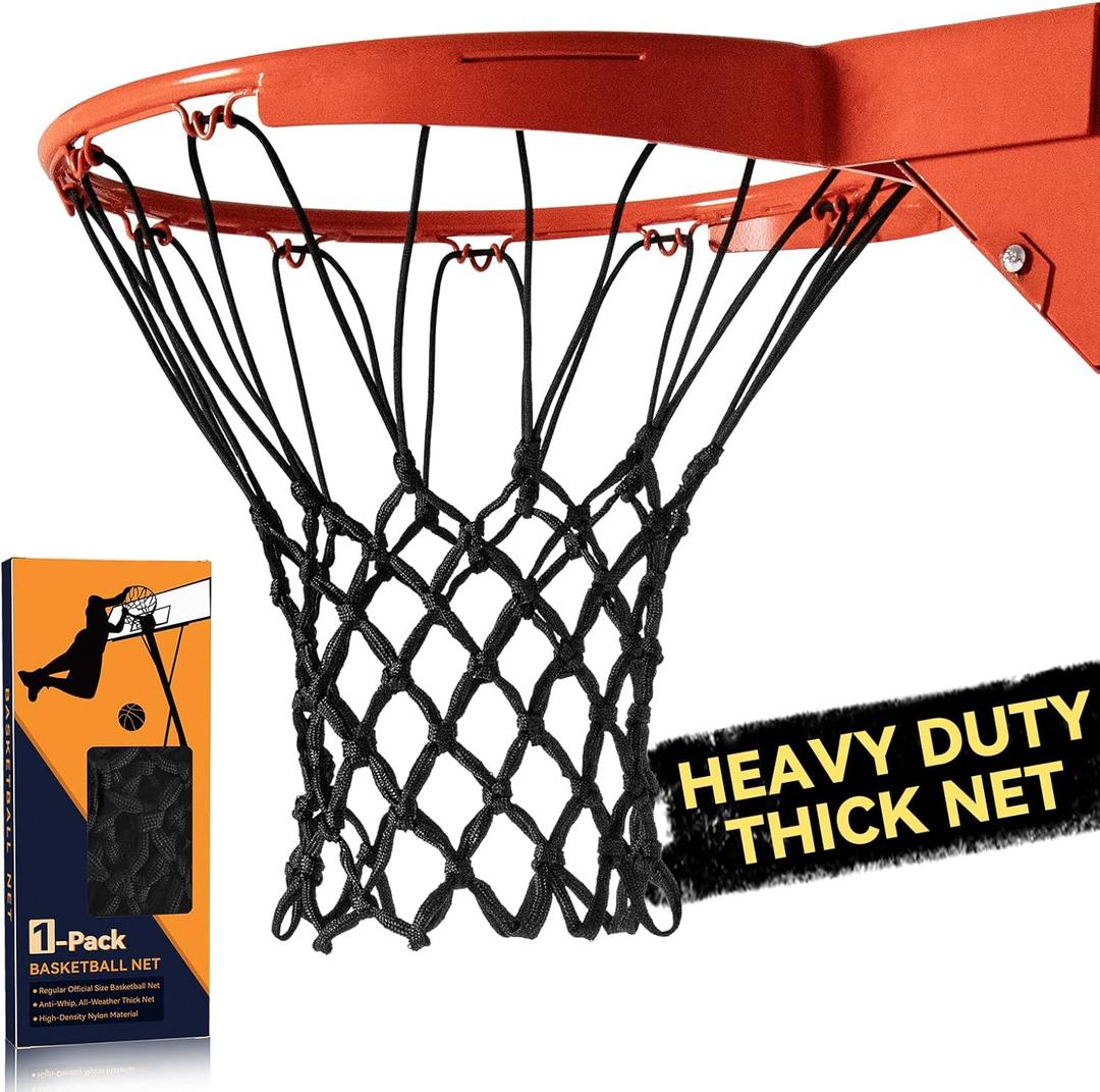 Premium Quality Professional Heavy Duty Basketball Net Replacement - All Weather Anti Whip,Fits Standard Indoor or Outdoor 12 Loops Rims12 Loops