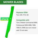 105-7711-03 Blade Fit for 72" Toro Z Master 7000 Z287L 7000 Z500 Z557 Z580-D Turbo Force Deck Mower, 3 Pack