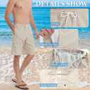 Mens Swimming Trunks Swim Trunks Quick Dry Swim Shorts with Mesh Lining Funny Swimwear Bathing Suits (Beige, XXL)