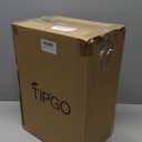 TIPGO Bathroom Trash Can with Lid, 4 Gallon / 15 Liter Small Garbage Can, Press Top Bin, Plastic Wastebasket with Pop-Up Lid for Bedroom, Living Room, Office (Black)