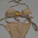 SHENHE Women's Triangle String Bikini Set 2 Piece Halter Swimsuits Starfish Metal Linked Swim Set S