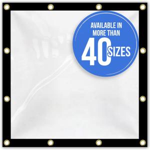 Covers & all Clear Tarp Heavy Duty Waterproof, 20mil Clear Tarp with Grommets, Outdoor Tarp for Patio Covers, Porch Screens, Greenhouses, Chicken Coop (8' H x 14' W Feet), Indoor or Outdoor Use