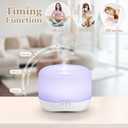 Aromatherapy Essential Oil Diffuser for Room: 500ml Colorful Aroma Air Humidifier with Adjustable Cool Mist Mode, Waterless Auto Off Ultrasonic Diffusers for Large Room Home Office(White)