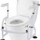 Neoaider Toilet Safety Rails with Adjustable Handrails, 300 Lbs Weight Capacity Toilet Rails, Toilet Safety Frames & Rails for the Elderly, Pregnant Women, Patients