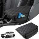 Autorder Center Console Cover for 2021-2025 2026 Jeep Grand Cherokee L Accessories Armrest Cushion Cover Nappa Leather Middle Console Covers Grand Cherokee L Console Cushion Pad Anti-Scratch