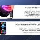 Sound Activated Party Lights with Remote Control Dj Lighting, Disco Ball Light Projected Effect Dancing Lights, Strobe Lamp for Parties Supplies Birthday Christmas Bar KTV Decorations -3-Pack