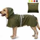 KOOGAL Pet Large Dog Raincoat Apparel Poncho Waterproof for Medium Large Sized for Dog Raincoat Clothes Jacket (4XL, Green)