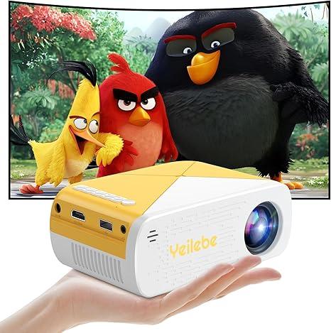 Mini Projector, 2025 Upgraded Movie Projector Portable Supported 1080P FHD, Bluetooth, USB & TypeC, Compatible with IOS & Android Smartphone/Tablet/TV Stick/PC/Laptop, Indoor & Outdoor Home Theater