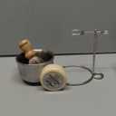 Anbbas Faux Badger Shaving Brush,Stainless Steel Shaving Razor and Brush Stand, Shaving Bowl and 100g Natural Soap Puck Refill,4in1 Wet Shave Kit for Men