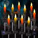 ILLUMINEW Halloween Solar Pathway Lights, Set of 10 Multicolor LED Landscape Lights for Yard Lawn Patio Walkway Decor (10 Pack-Black)