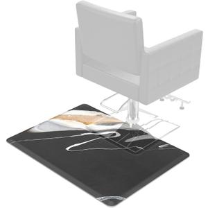 OmySalon Salon Mat for Hair Stylist Anti Fatigue, 3 ft. x 4 ft. Comfort Barber Floor Mat with Square Base, Hairdresser Standing Mat, Anti-Slip Easy Cleaning (Snowy Starlight)