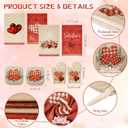 11 Pcs Valentine's Day Kitchen Decor and Accessories Set 3 Kitchen Mats 4 Love Heart Resistant Oven Mitts 4 Dish Towels,17x29&17x47 Inch Non Slip Rugs Valentine Decorations for Home