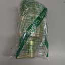 Diamond Design 12 Oz Green Glass Soap Dispenser,Refillable Lotion Soap Dispenser for Bathroom, Kitchen, Hand Soap, Dish Soap,Shampoo, Ideal for Bathroom Countertop. (Clear Gold)