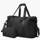 Expandable Travel Duffle Bags Weekender Overnight Bags for Women Men Hospital Bag for Women Labor Delivery with Toiletry Bag Waterproof, Black