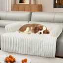 Wn's Day Luxurious Dog Couch Bed, Washable Calming Dog Couch Cover, Removable Couch Protector for Dogs, Waterproof Sofa Bed, Pet Bed Mats for Couch, Pet Couch Covers for Sofa(White, L)41*37*6 In)