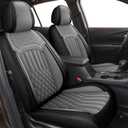 Custom Leather Seat Covers for Chevrolet Chevy Equinox Premier,LT,LS,RS,LTZ,LT Fleet 2018 2019 2020 2021 2022 2023 2024 (Not for EV)- Full Set Perforated Breathable Seat Cover - Black&Grey
