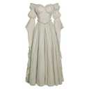 Vibsion Medieval Renaissance Dress Renaissance Faire Costume for Women Victorian Gothic Witch Wedding Dresses L/XL Beige