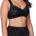 Women's Plus Size Bra Mary, Bra Women No Underwire Large Bust, Minimizer Full Coverage Wide Padded Straps (Black, 42C)