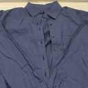 chouyatou Women's Spring Button Down Cotton Shirt Dress Summer Flowy Side Slit Maxi Shift Dress (Medium, Navy Blue)