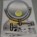 Wall Mounted Makeup Mirror with Lights, 30X/1X Double-Sided Magnifying, Plug-in Lighted Vanity Mirror with 3 Color Modes, Dimmable Brightness, 360° Swivel Extendable Arm for Bathroom & Grooming