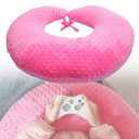 Professional Gaming Pillow for Lap; Arm Rest Pillow Gaming Lap Pillow with Crochet Support - Eliminate Pain (Pink)
