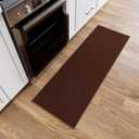 Ottomanson Hallway Runner Rug 20" x 53" Non Slip Solid Area Rugs Easy to Clean Laundry Rug Runner Durable & Pet Friendly Floor Carpet Runners for Hallways Entryway Living Room Kitchen, Brown