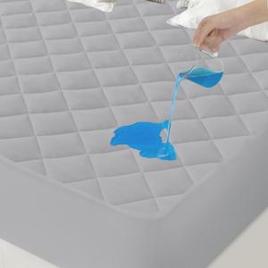 Queen Mattress Protector Waterproof, Mattress Pad Quilted, Queen Size Mattress Cover Fitted Mattress Topper, Up to 20 Inch, Gray