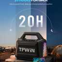 Bluetooth Speaker - 80W Loud Rugged Outdoor Speakers, IPX6 Waterproof, 20H Playtime, Deep Bass, Lightshow, TWS, BT 5.3 Wireless, Portable for Travel Hiking Camping Beach Pool - Black